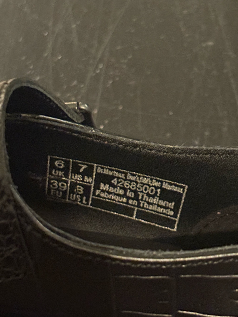 Dr. Martens Elphie Mary Jane, Croc Embossed Black Leather, Shoe Size 8 - Picture 4 of 4
